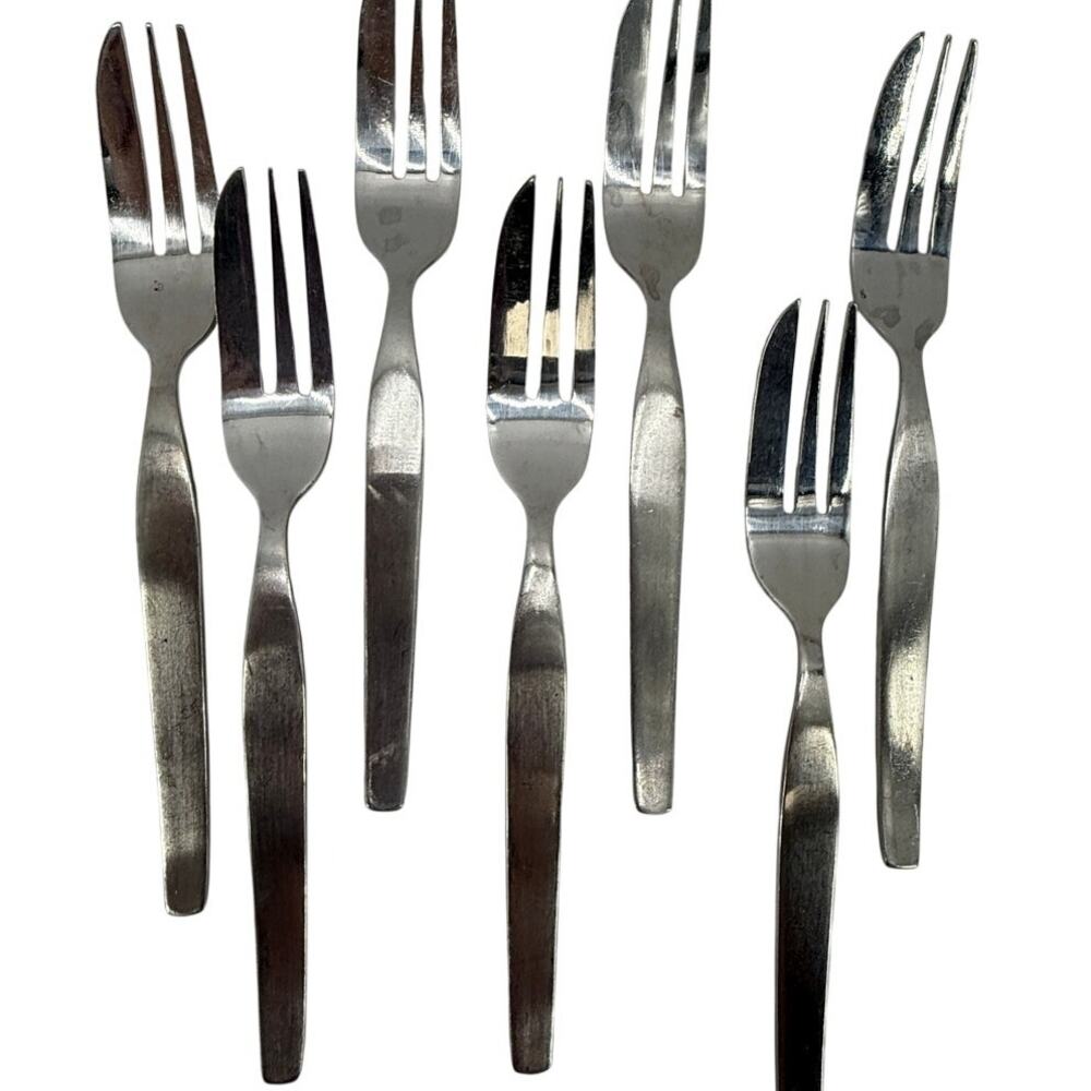 Viners Profile Stainless Pastry Cake Forks Korea Vintage 7 Inch Set of 7